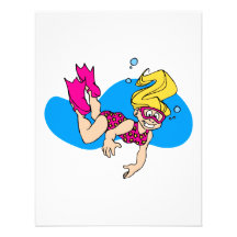 Scuba girl personalized announcements