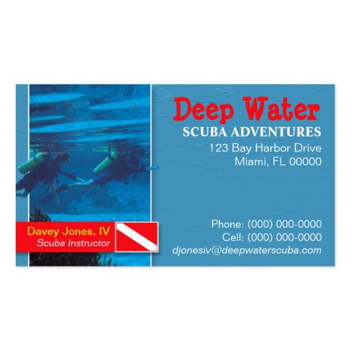 Scuba Instructor Business Card (front side)