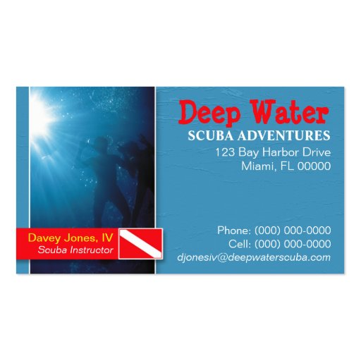 Scuba Instructor Business Card (front side)