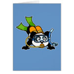 This cute panda loves to go scuba diving! Panda wears double tanks, a scuba mask & reg, and green fins. What a cutie! A great gift for any scuba diver.