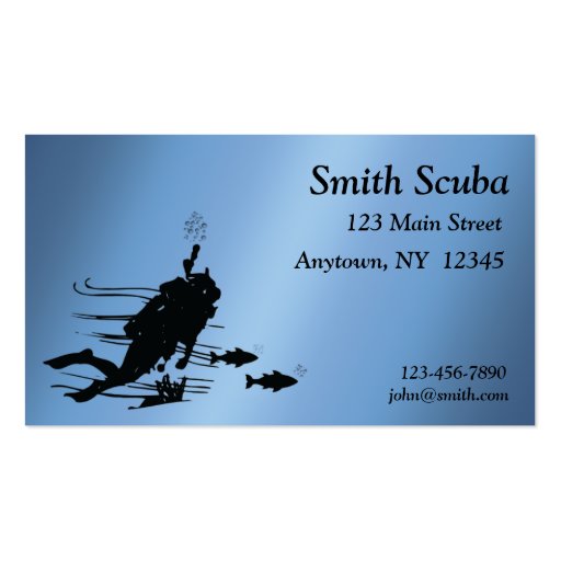 Scuba Profile Card Business Card Templates (front side)