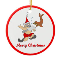 Scuba Santa Christmas Tree Ornaments