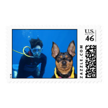 Scuba Skip Postage Stamp