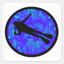 SCUBA SUCH SIGHTS SQUARE STICKERS
