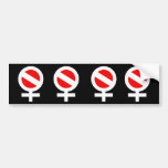Scuba Flag Woman Bumper Sticker