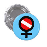 Scuba Flag Woman Round Button