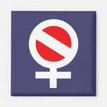 Scuba Flag Woman Square Magnet