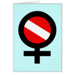 Scuba Flag Woman Note Card