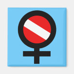 Scuba Flag Woman Square Magnet