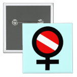 Scuba Flag Woman Square Button
