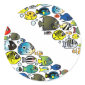 Scubadorable Diver Down Flag Round Sticker