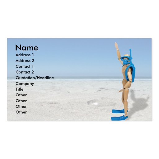 ScubaInstructor, Name, Address 1, Address 2, Co... Business Card Template (front side)
