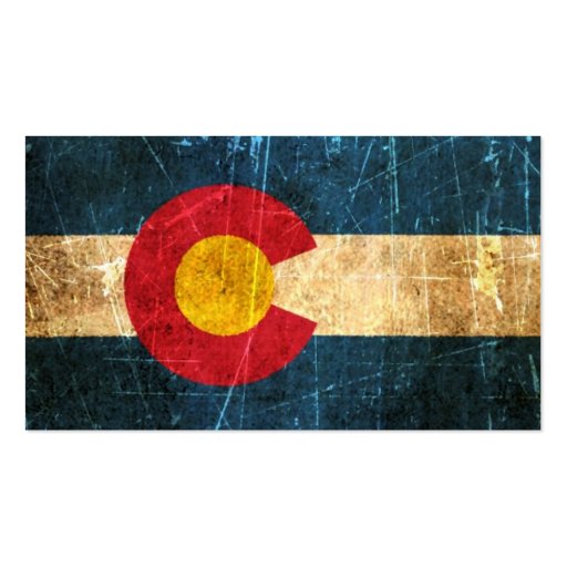 Scuffed and Worn Colorado Flag Business Card (front side)