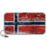 Scuffed and Worn Norwegian Flag Laptop Speakers