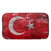 Scuffed and Worn Turkish Flag iPhone 3 Tough Case