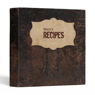 Scuffed Leather Look Personalized Recipe Binder