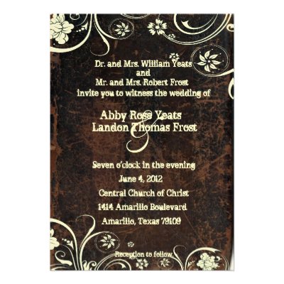 Scuffed Leather Look Wedding Invitation