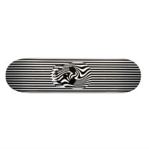 Scull and Stripes, Op Art Custom Skate Board