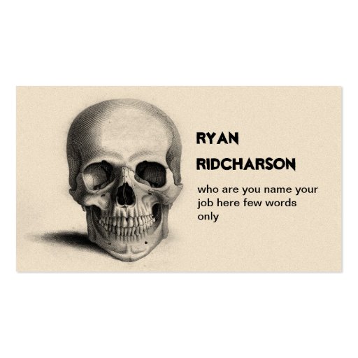 scull skeleton business card