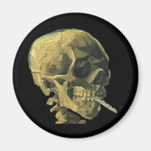 Scull with Cigarette Fridge Magnets