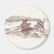 Sculling Frogs Fridge Magnet
