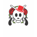 Scully with red hat, guns and roses (white) t-shirts