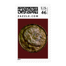 Sculpted Coin with Ancient Look Postage Stamps