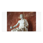 Sculpture of Roman man with ball and Staff Custom Photo Card