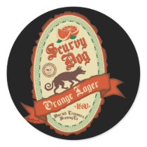 Scurvy Dog Orange Lager stickers