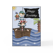 Scurvy Pirates Birthday Greeting cards