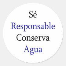 Se Responsable Conserva Agua Sticker