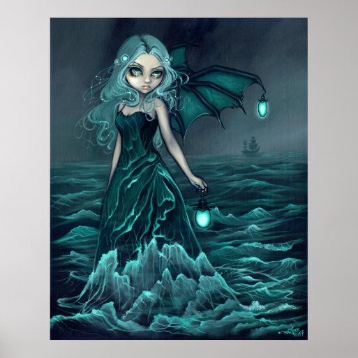 Sea Beacon gothic sea fairy Art Print