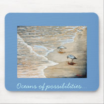 Sea birds on a gray day  by Hilary J. England mousepads