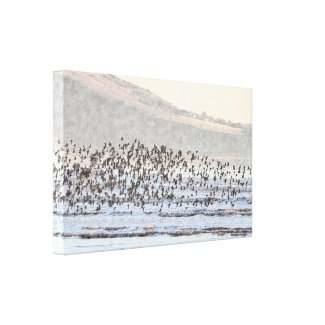 Sea Birds on the Seashore Wrapped Canvas wrappedcanvas