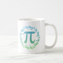 Sea Blue Gradient Pi Day Gifts and Tees Mugs