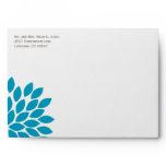 Sea Blue Modern Starburst Flower Wedding Envelopes envelopes