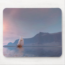 sea, sailing, sailboat, ketch, fishing, bay, boat, boating, calm, coast, cruise, expeditions, background, gold, gust, jib, marine, mast, motor, nautical, ocean, power, racing, rudder, schooner, ship, sky, speed, sports, summer, sun, sunlight, transportation, travel, trip, vessel, water, waves, wild, wind, Mouse pad with custom graphic design