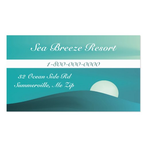 Sea Breeze Resort Business Card Template (front side)