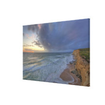 Sea cliffs catch days last light at Pomponi Gallery Wrap Canvas