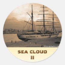 Sea Cloud II Round Stickers