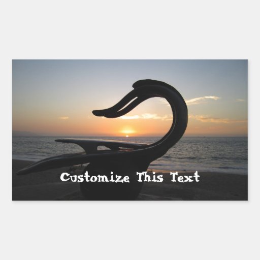 Sea Creature Statue; Customizable Rectangle Stickers