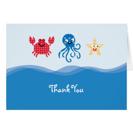 Sea Creatures Thank You Card | Zazzle
