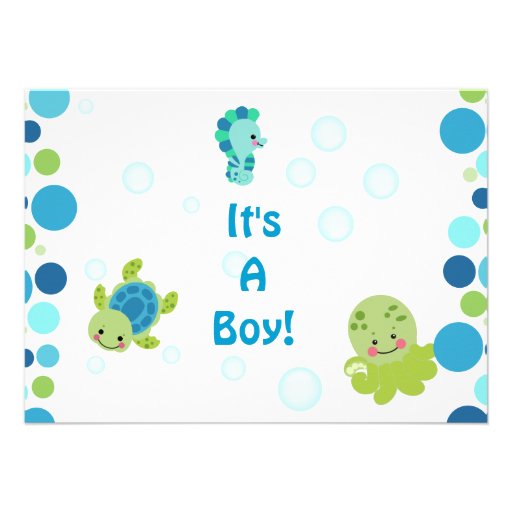 sea creatures under the sea invitation