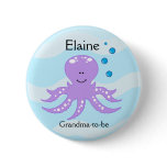 SEA CRITTERS OCTOPUS NAME TAG Personalized Button