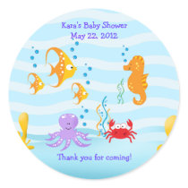 SEA CRITTERS Under Sea Baby Shower Favor Sticker