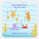 SEA CRITTERS Under Sea SQUARE Favor Sticker
