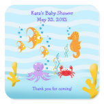 SEA CRITTERS Under Sea SQUARE Favor Sticker