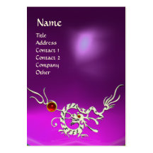SEA DRAGON 2 AMETHYST MONOGRAM purple white violet Business Card Template
