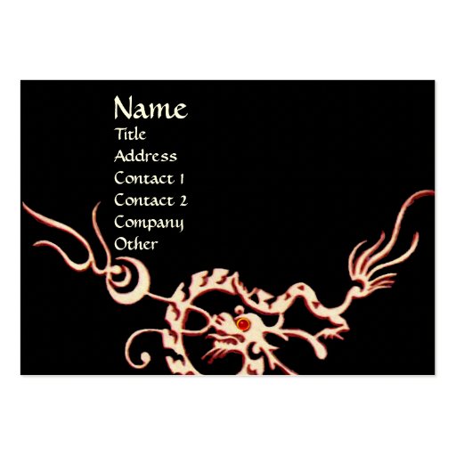 SEA DRAGON 2.black and white red Business Cards