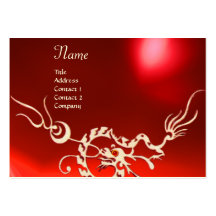 SEA DRAGON 2 MONOGRAM red white Business Card Template